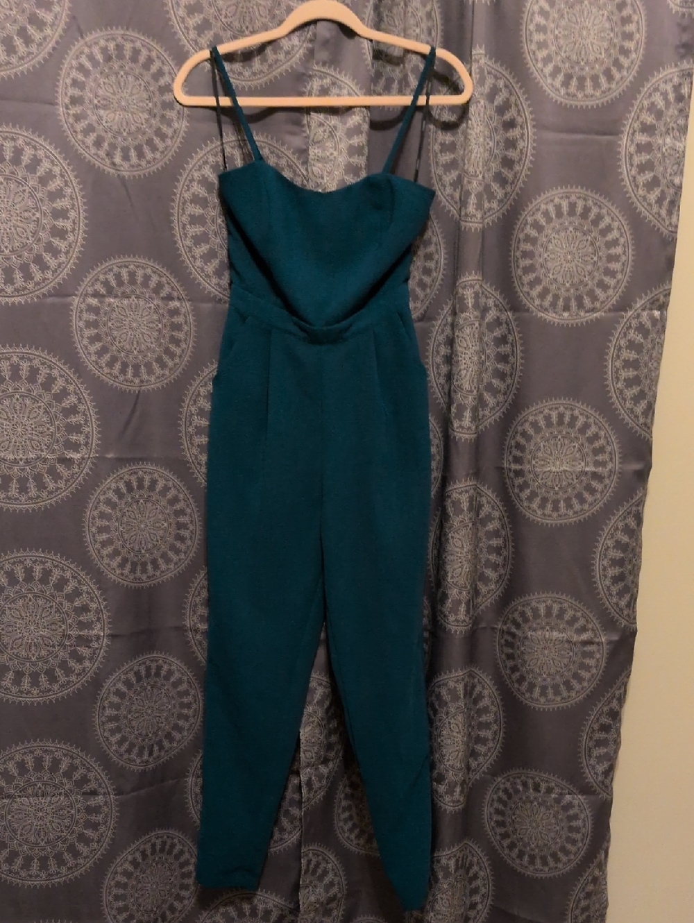 Forever 21 Teal Spaghetti-Strap Jumpsuit